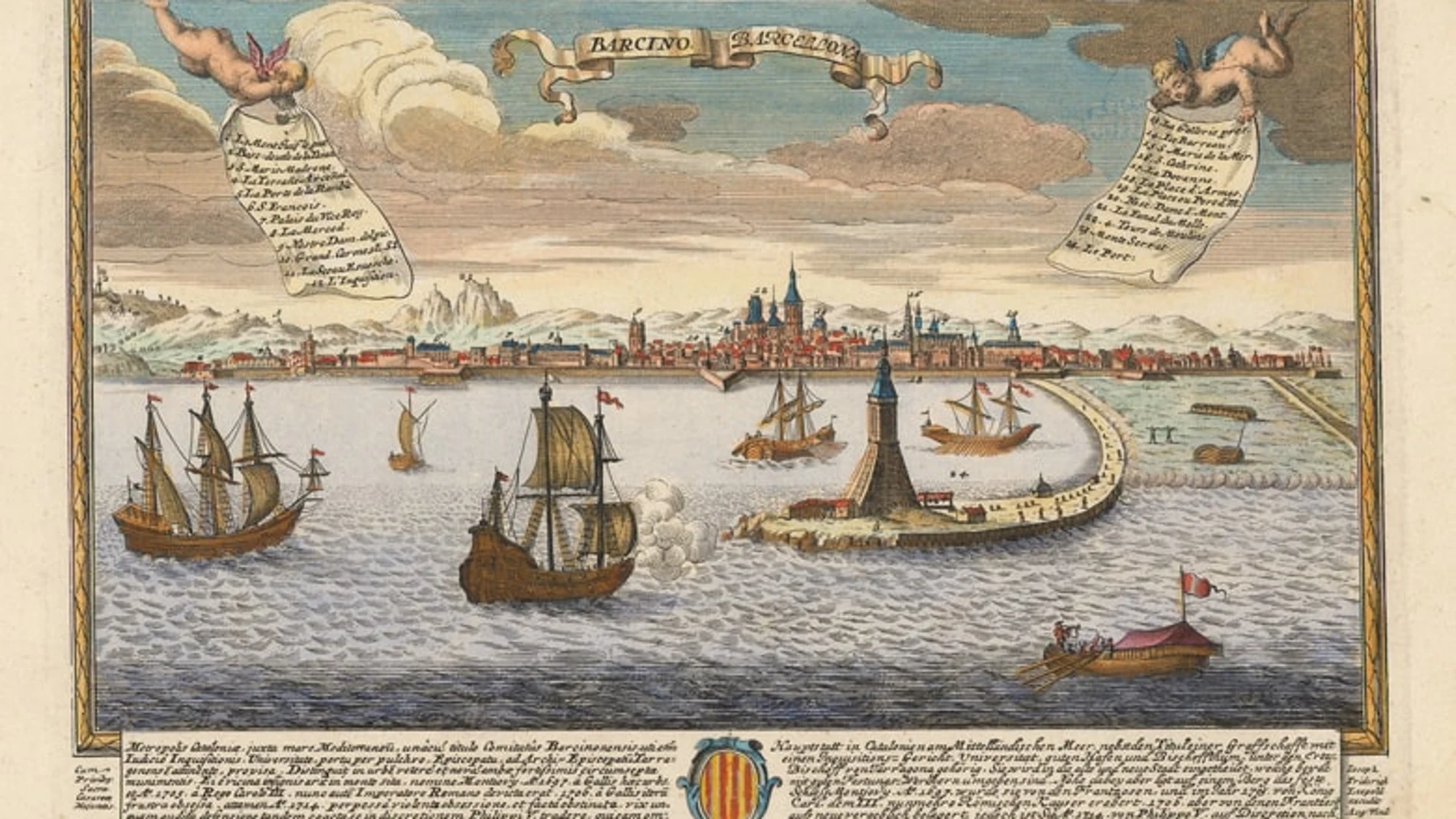 1720. Barcelona en un grabado de Joseph Friderich Leopold