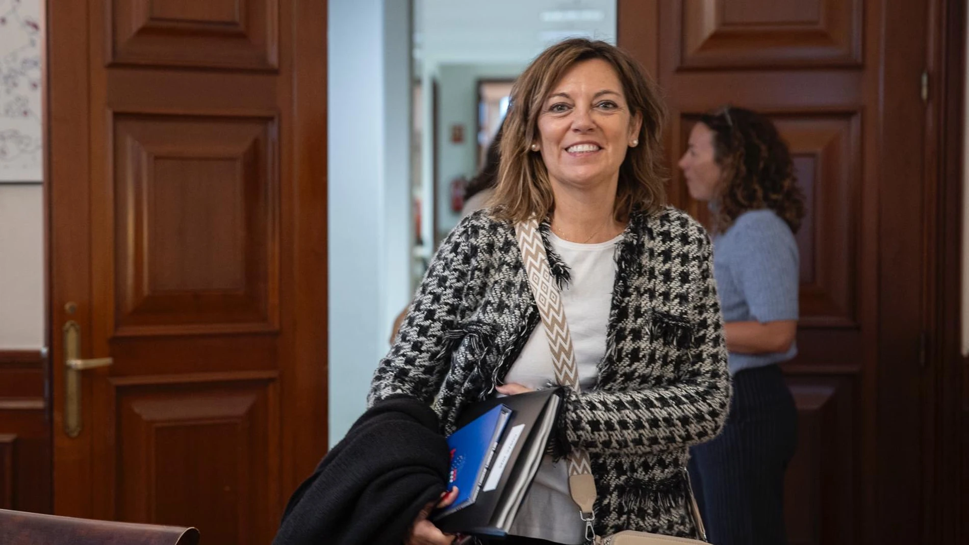 La portavoz de UE del PP en la Comisión Mixta para Union Europea, Milagros Marcos, en el Congreso de los Diputados