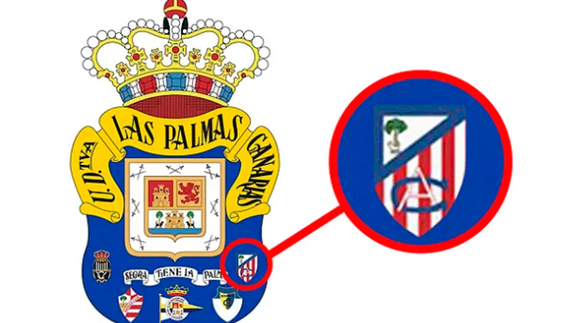 ¿Por qué hay un escudo del Atlético de Madrid en el de Las Palmas?