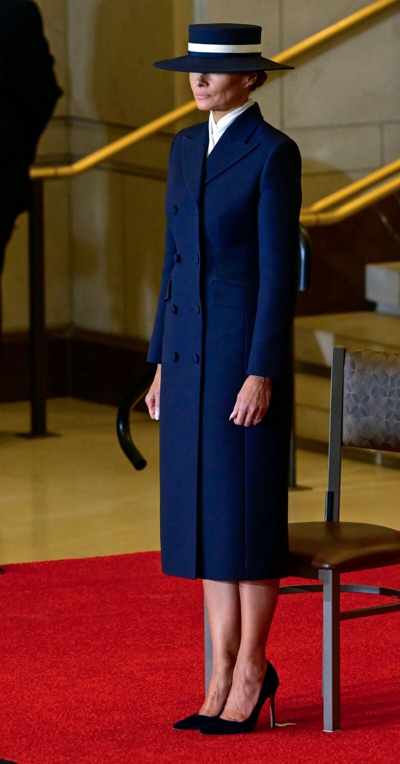 Melania Trump en su regreso a la Casa Blanca.
