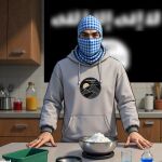 Un yihadista se prepara para fabricar un explosivo