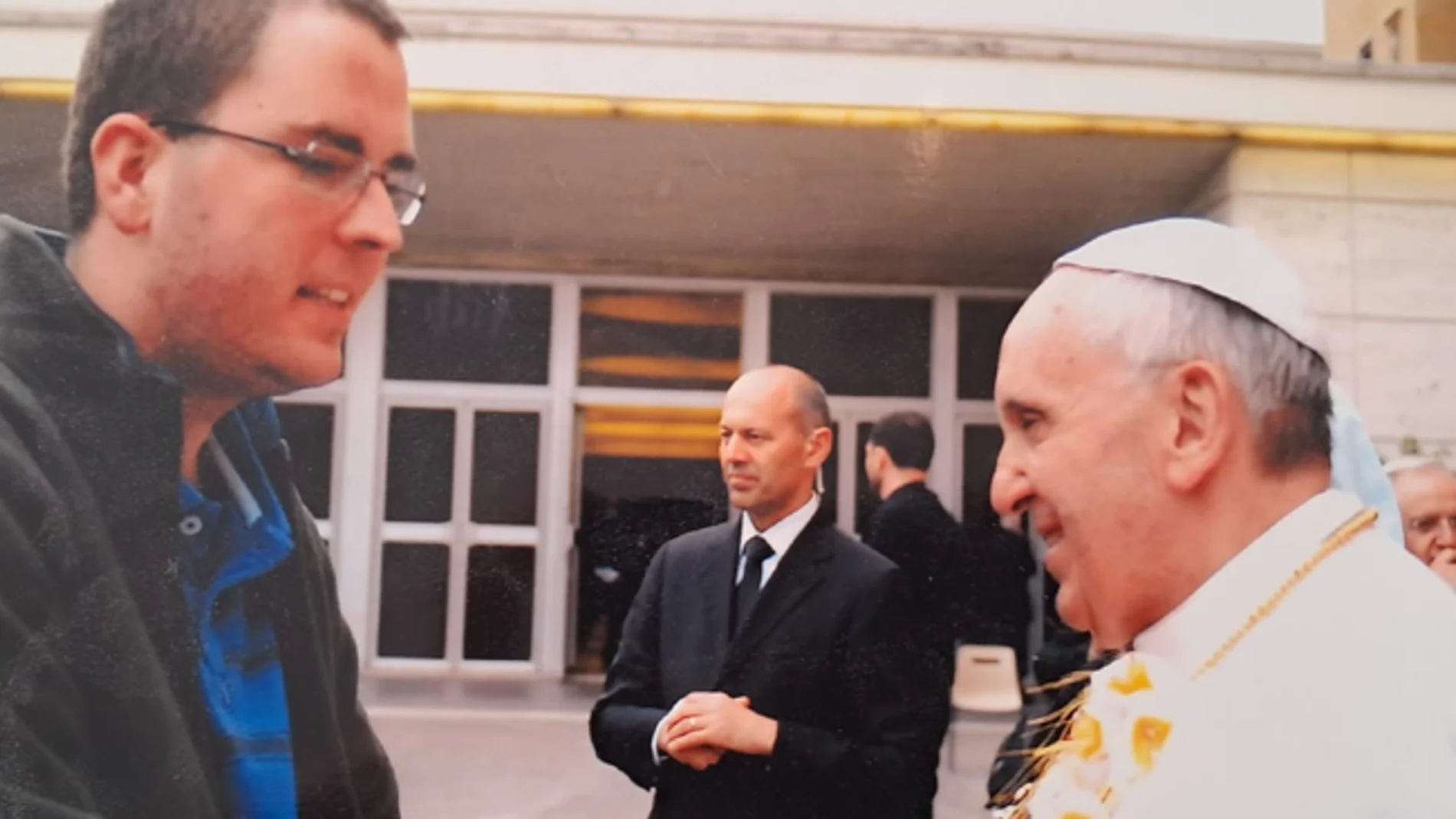 Miguel Navarro en un encuentro con el Papa Francisco