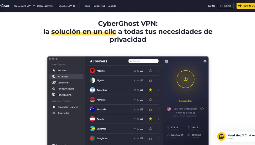 CyberGhost solo tiene un plan, al igual que la anterior