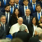 El Papa Francisco en la recepción a la Ponferradina