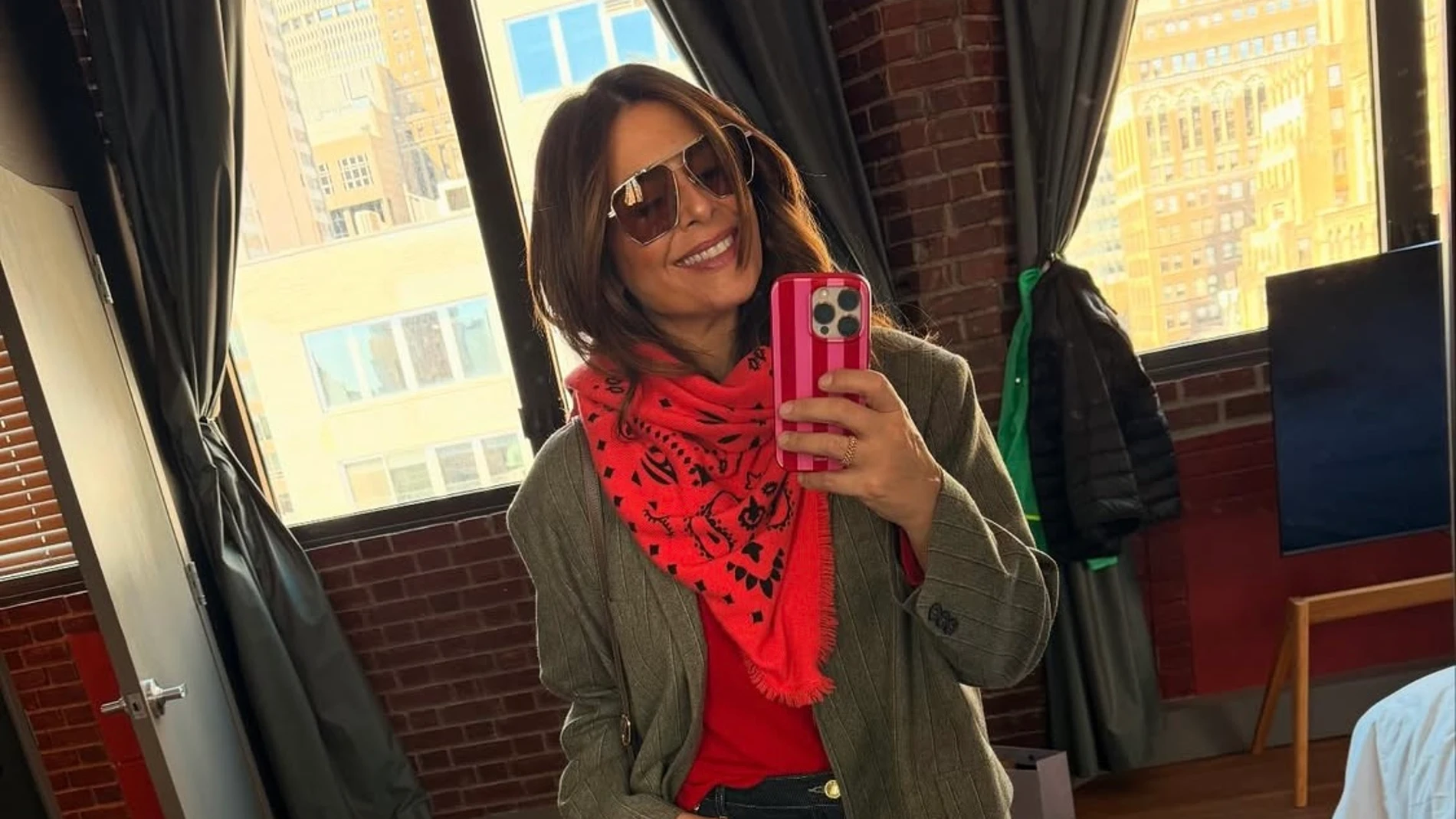 El look de Nuria Roca en Nueva York.