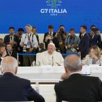 El papa Francisco durante su intervención ante el G7 el pasado mes de junio