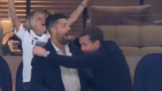 El madridismo desatado de Djokovic: así celebró el golazo de Valverde
