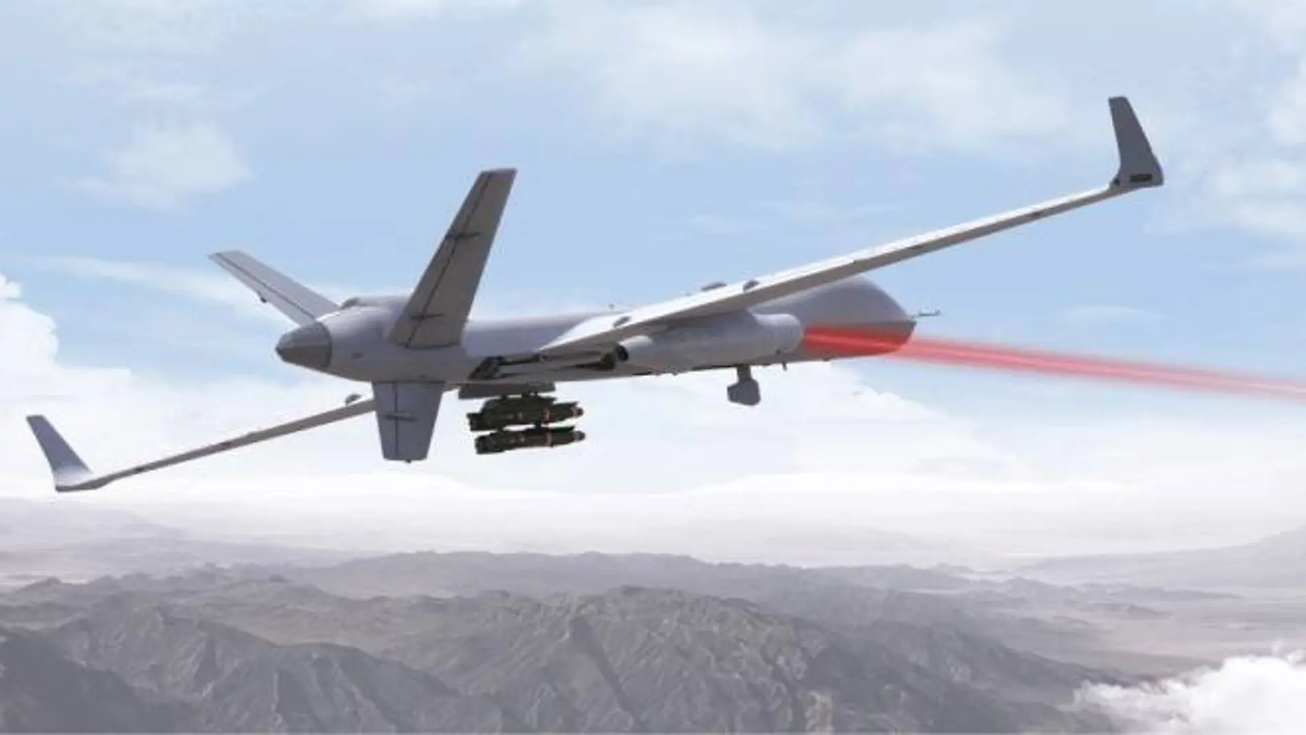 El dron espía MQ-9B SkyGuardian incorpora un nuevo láser capaz de destruir misiles en pleno vuelo.