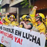 Una de las últimas protestas de los bomberos
