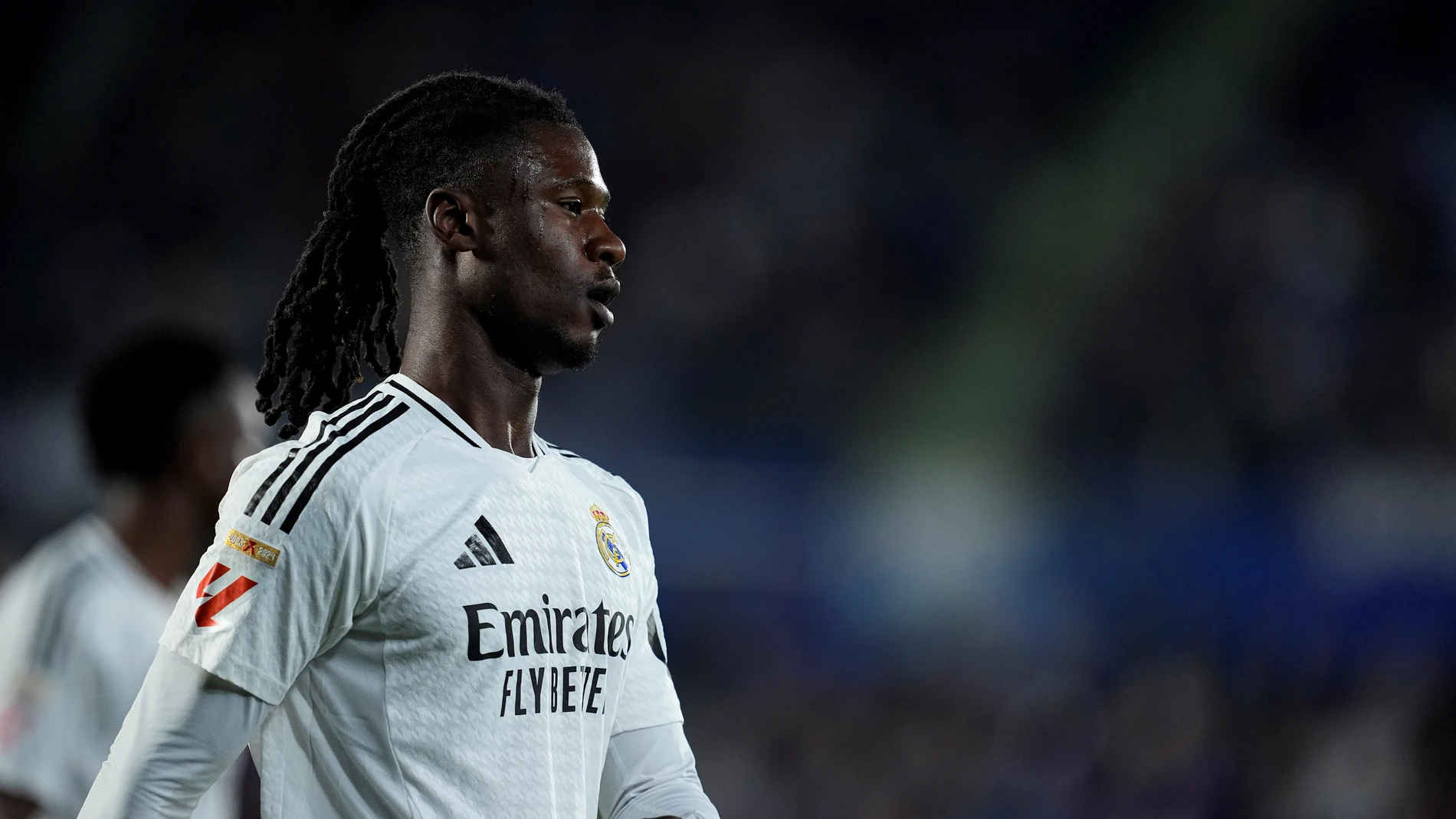 Eduardo Camavinga of Real Madrid looks on during the Spanish League, LaLiga EA Sports, football match played between Getafe CF and Real Madrid at Coliseum de Getafe stadium on April 23, 2025, in Getafe, Spain. AFP7 23/04/2025 ONLY FOR USE IN SPAIN