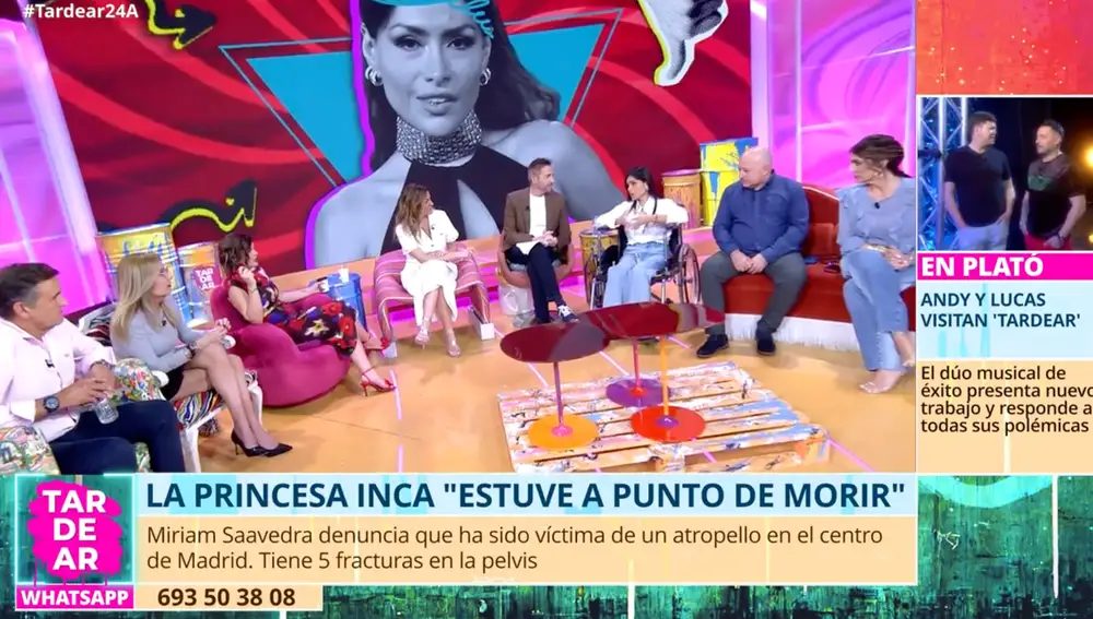 Miriam Saavedra en el plató de 'TardeAR'