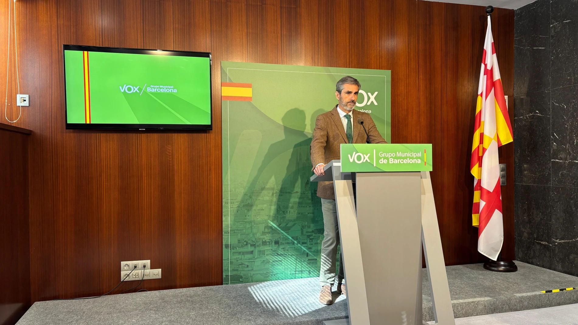 El líder de Vox en Barcelona, Gonzalo de Oro, en rueda de prensa este jueves EUROPA PRESS 24/04/2025