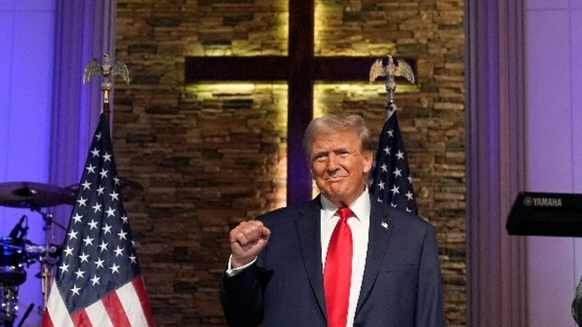 Republican presidential candidate former President Donald Trump speaks at a campaign event at 180 Church, Saturday, June 15, 2024, in Detroit.