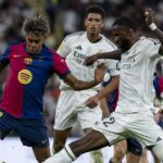 Lamine Yamal y Rüdiger, en uno de los últimos Clásicos