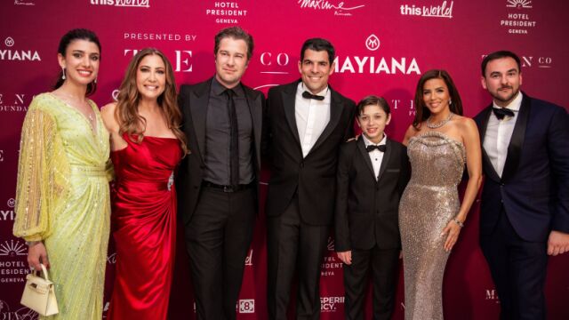 Jaime Monge, junto a Maria Bravo y Eva Longoria