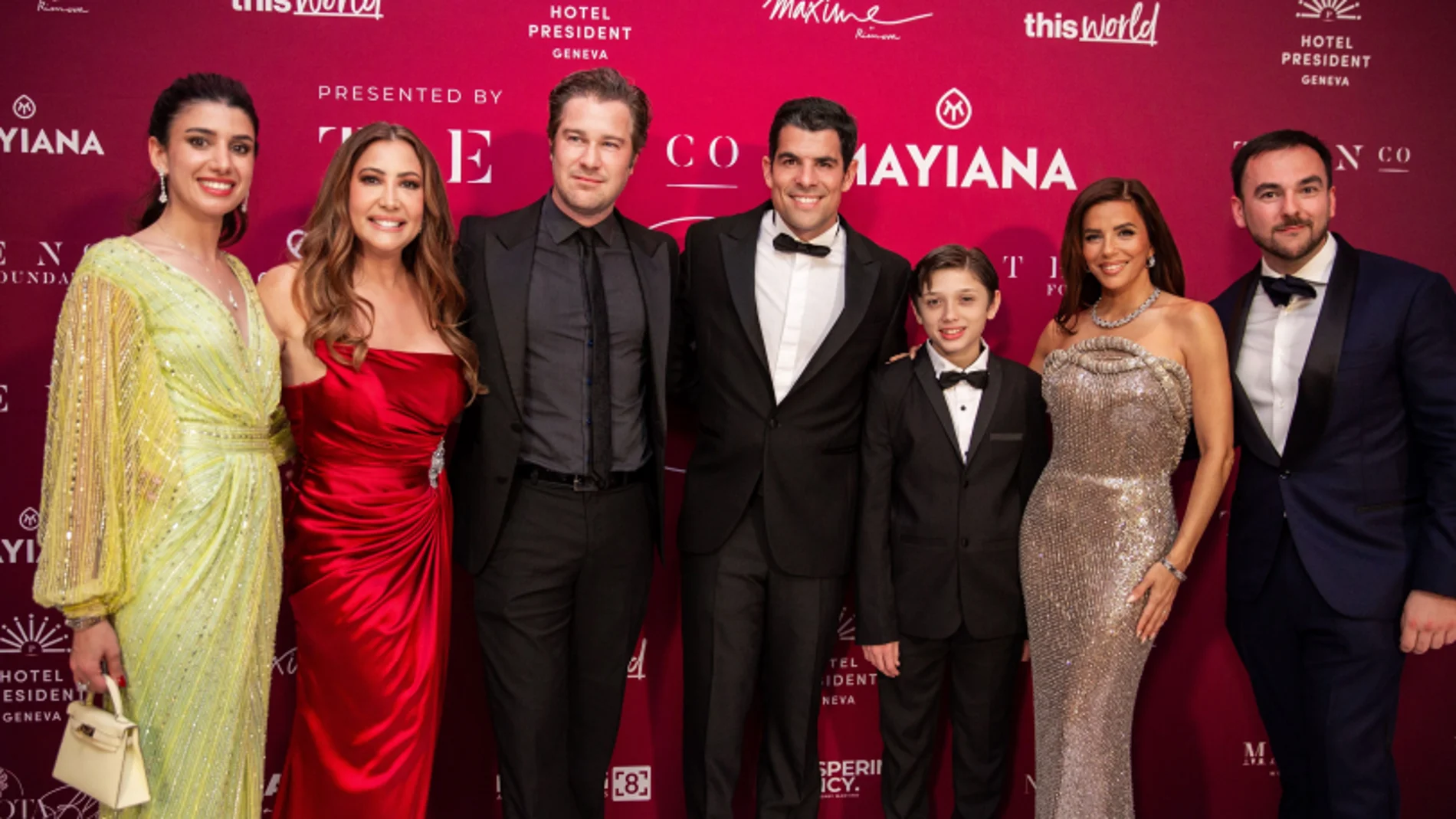 Jaime Monge, junto a Maria Bravo y Eva Longoria