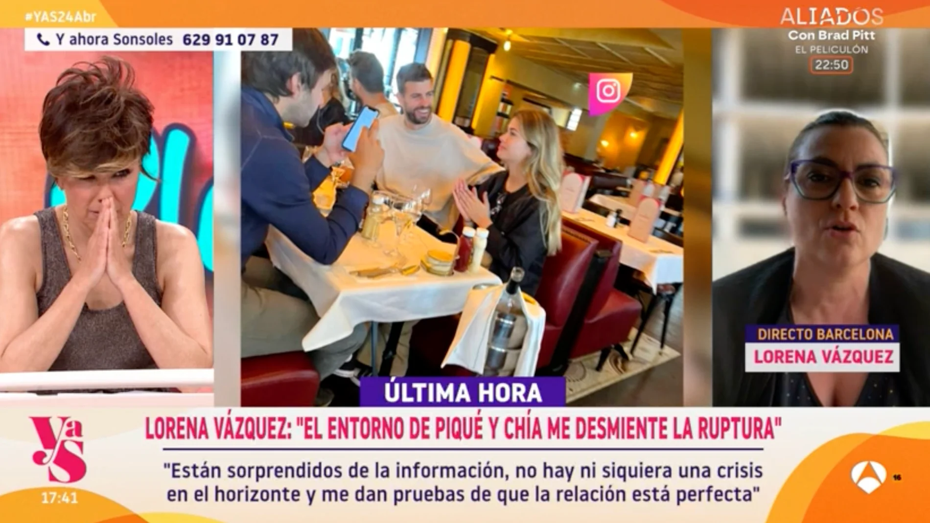 Lorena Vázquez conecta en directo con 'Y ahora Sonsoles'