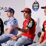 Morbidelli, Álex Márquez, Marc Márquez y Bagnaia, en el circuito de Jerez