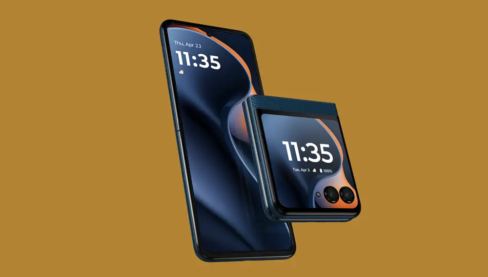 El diseño al completo del motorola RAZR 60 en su color Gibraltar Sea
