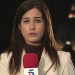 Isabel Jiménez durante las primeras horas tras la muerte de Juan Pablo II (2005)