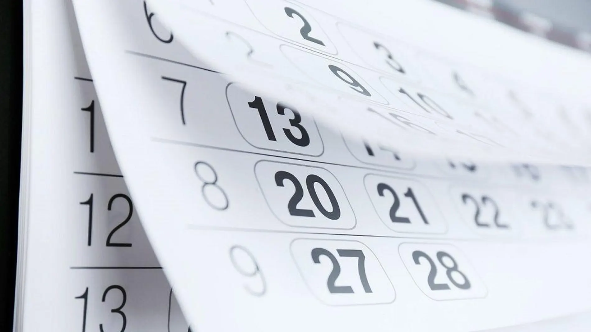 Hojas de un calendario