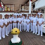 La princesa Leonor y los cadetes peruanos en el buque escuela ‘Unión’