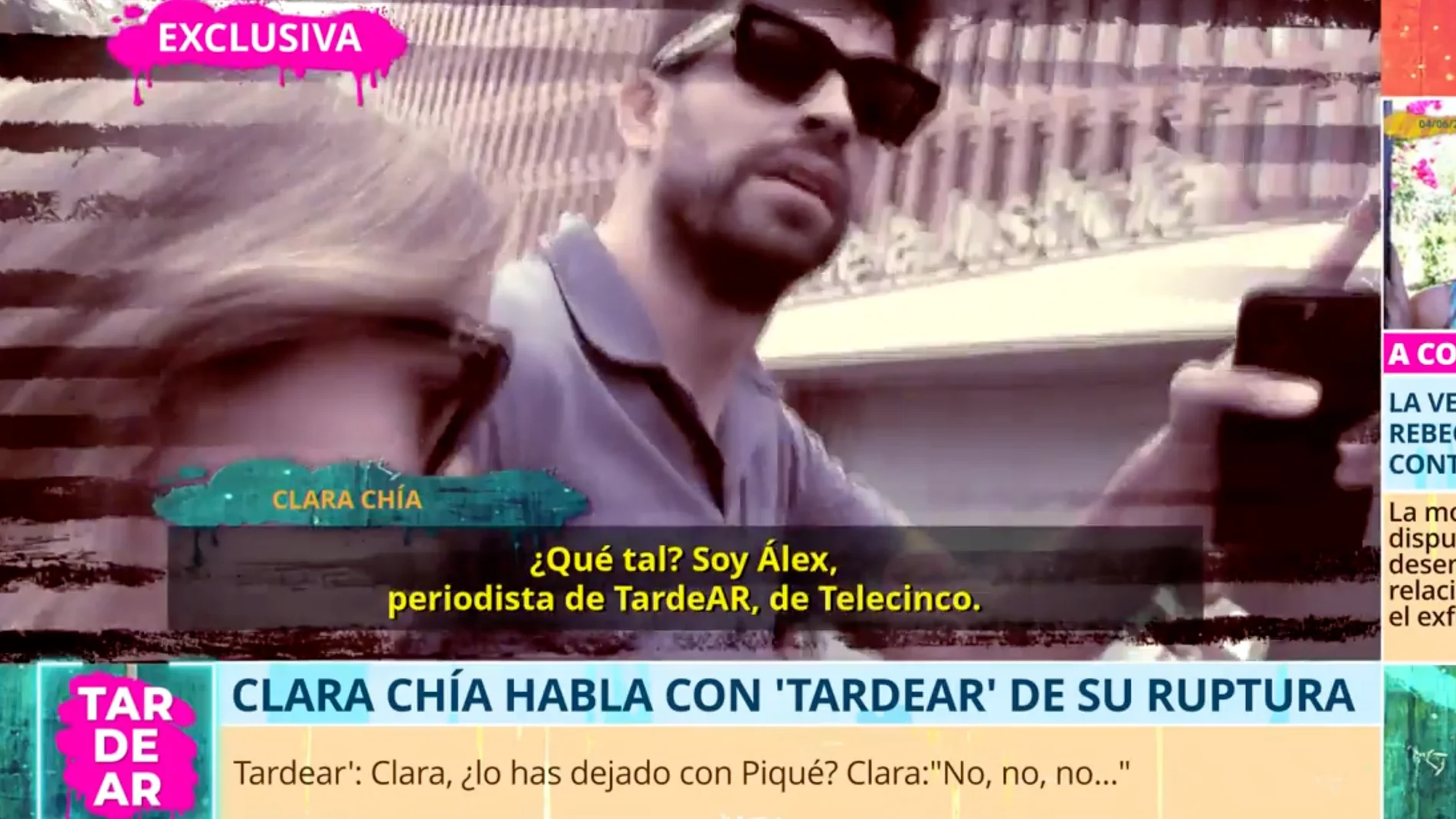 Clara Chía desmiente en 'TardeAR' su ruptura con Piqué