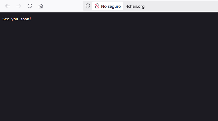 Aparece este mensaje al acceder