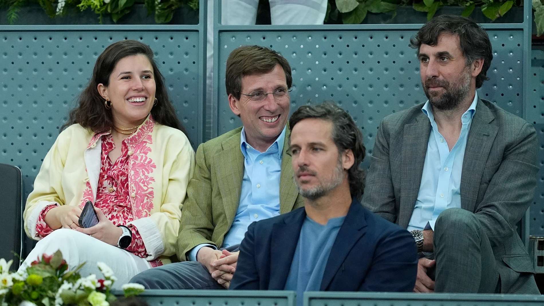 Teresa Urquijo, Jose Luis Martinez Almeida and Feliciano Lopez are seen during the match between Alejandro Davidovich Fokina of Spain and Nuno Borges of Portugal during the Mutua Madrid Open 2025, ATP Masters 1000 and WTA 1000 tennis tournament, celebrated at Caja Magica on April 25, 2025 in Madrid, Spain. AFP7 25/04/2025 ONLY FOR USE IN SPAIN