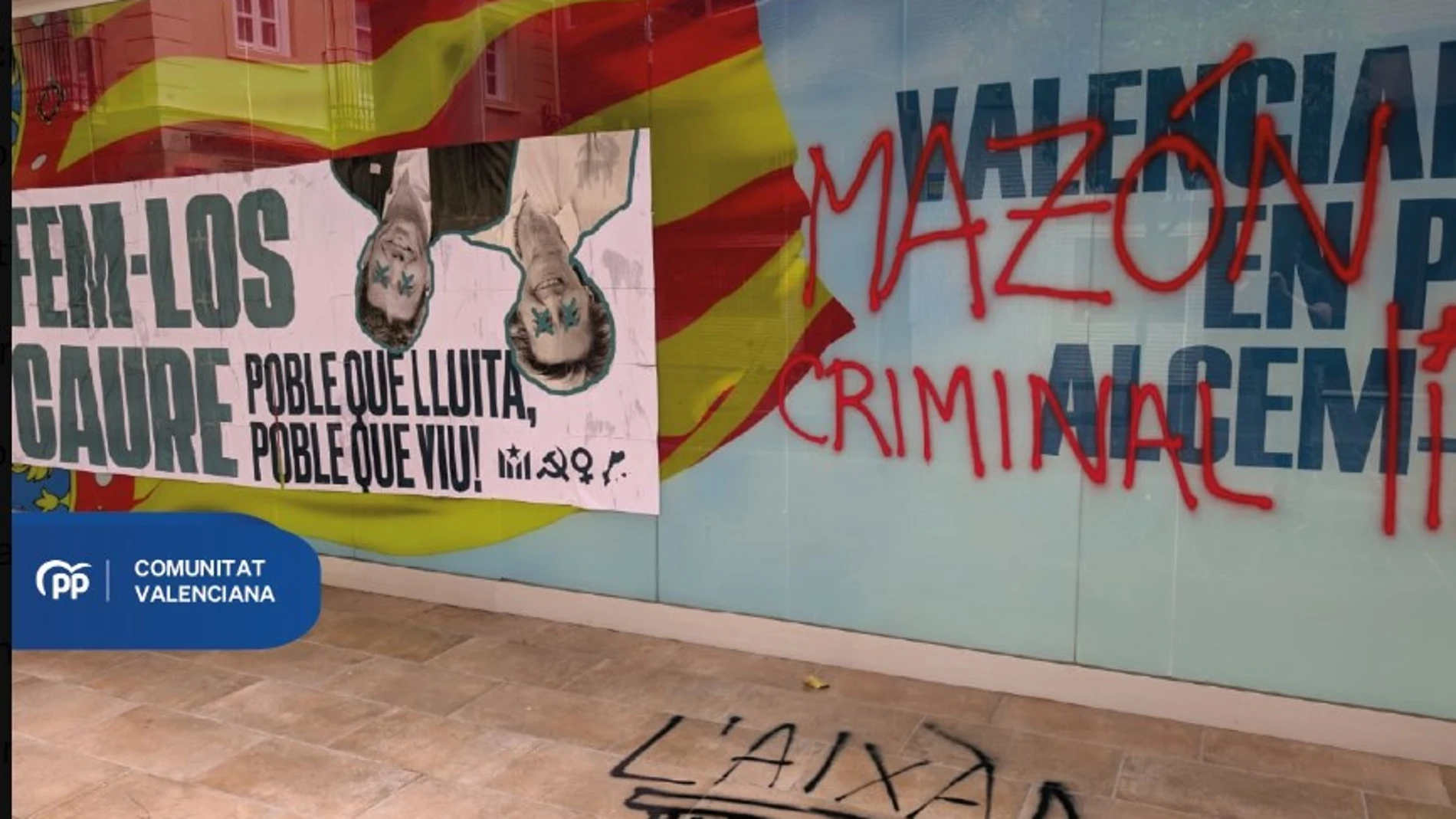 Ataques a la sede del PP de Valencia