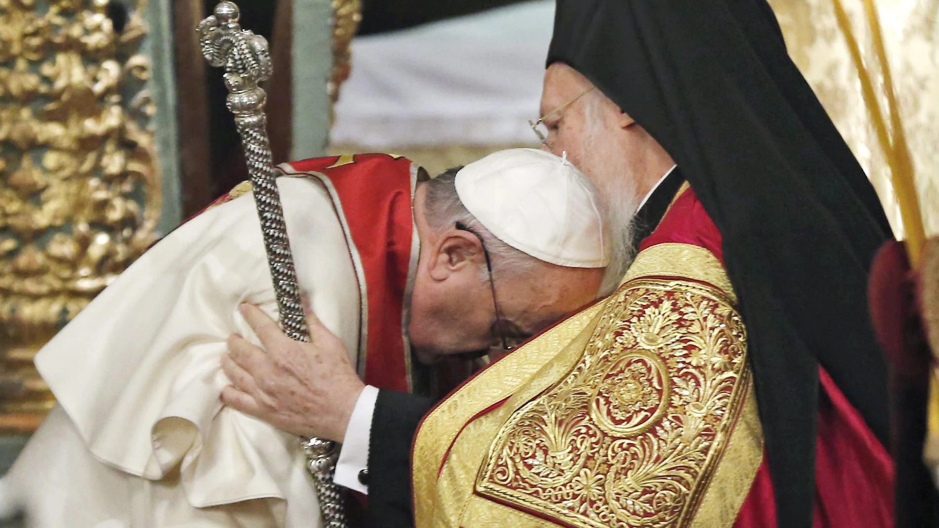 El Papa Francisco y el Patriarca Ortodoxo de la Iglesia de Constantinopla, Bartolomé, en Estambul