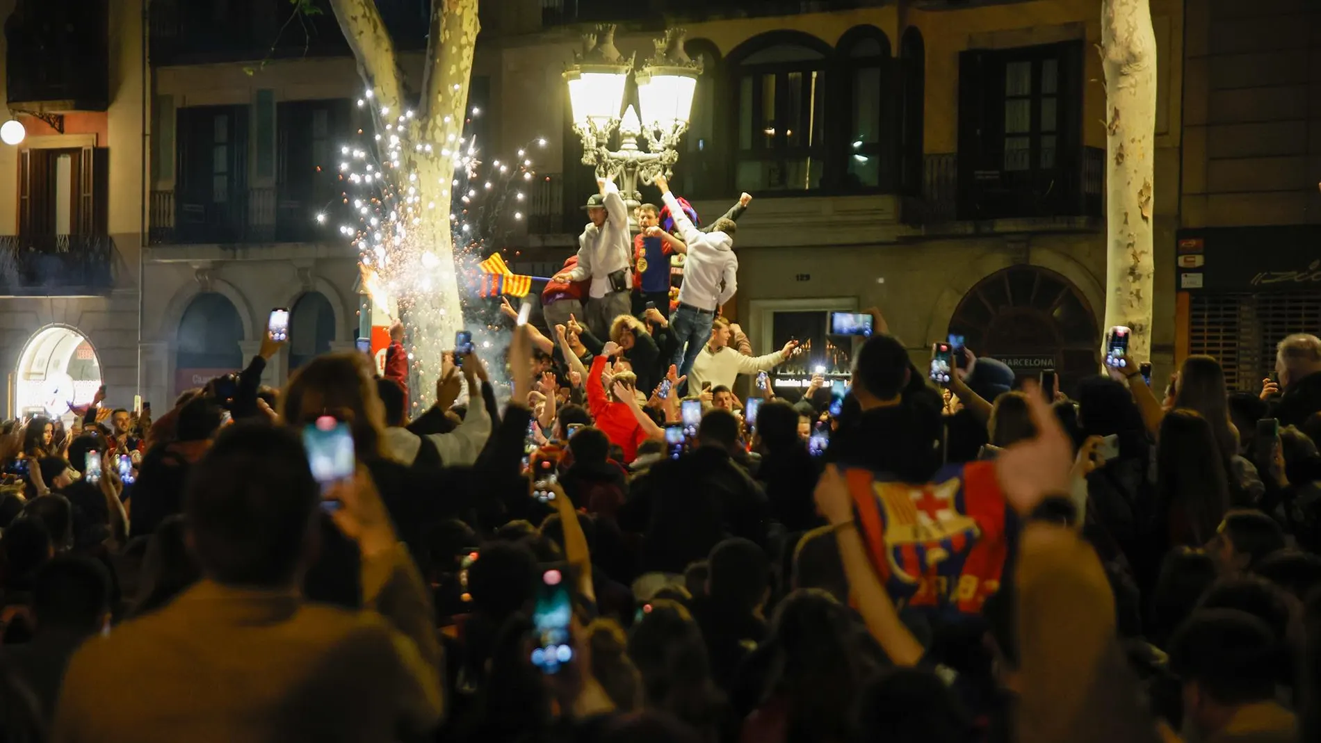 Un momento de la celebración de la Copa del Rey en la Rambla