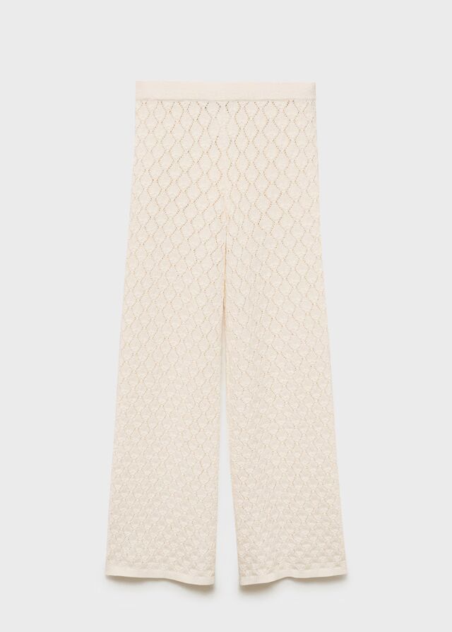 Pantalón recto punto calado.