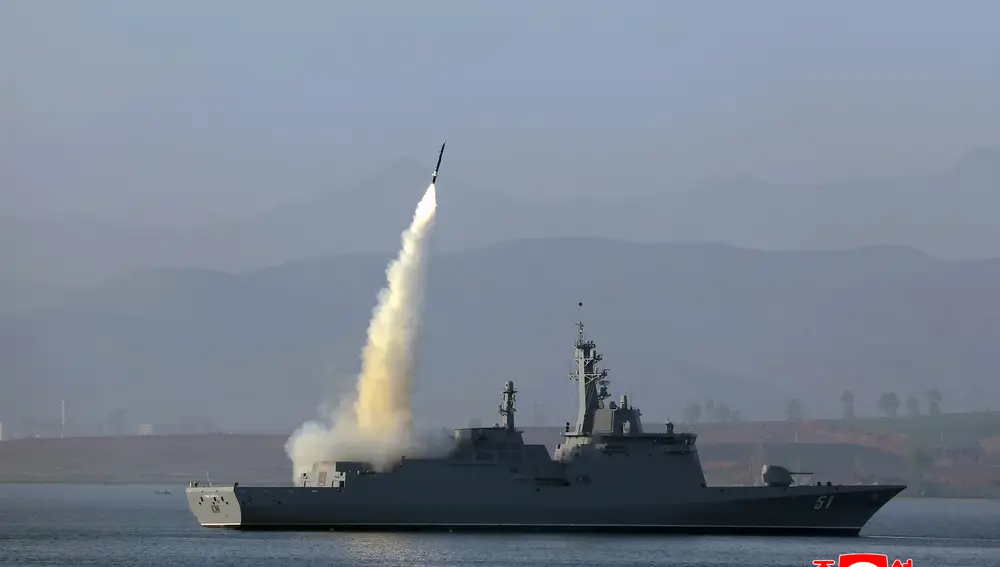 North Korea conducts first test firing of weapons system of new warship