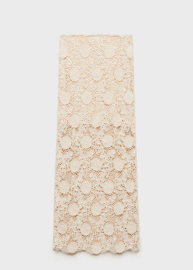 Falda larga crochet flores.
