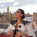 Rocío Osorno con chaqueta torera para la Feria de Abril 2025.