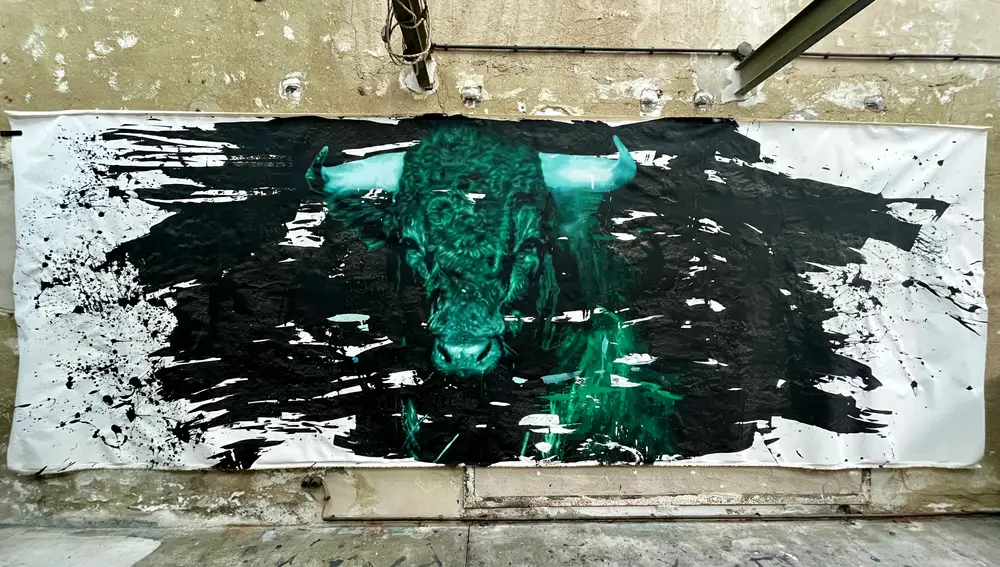 “Ich”, acrílico sobre lienzo de 6 x 2,15 metros.