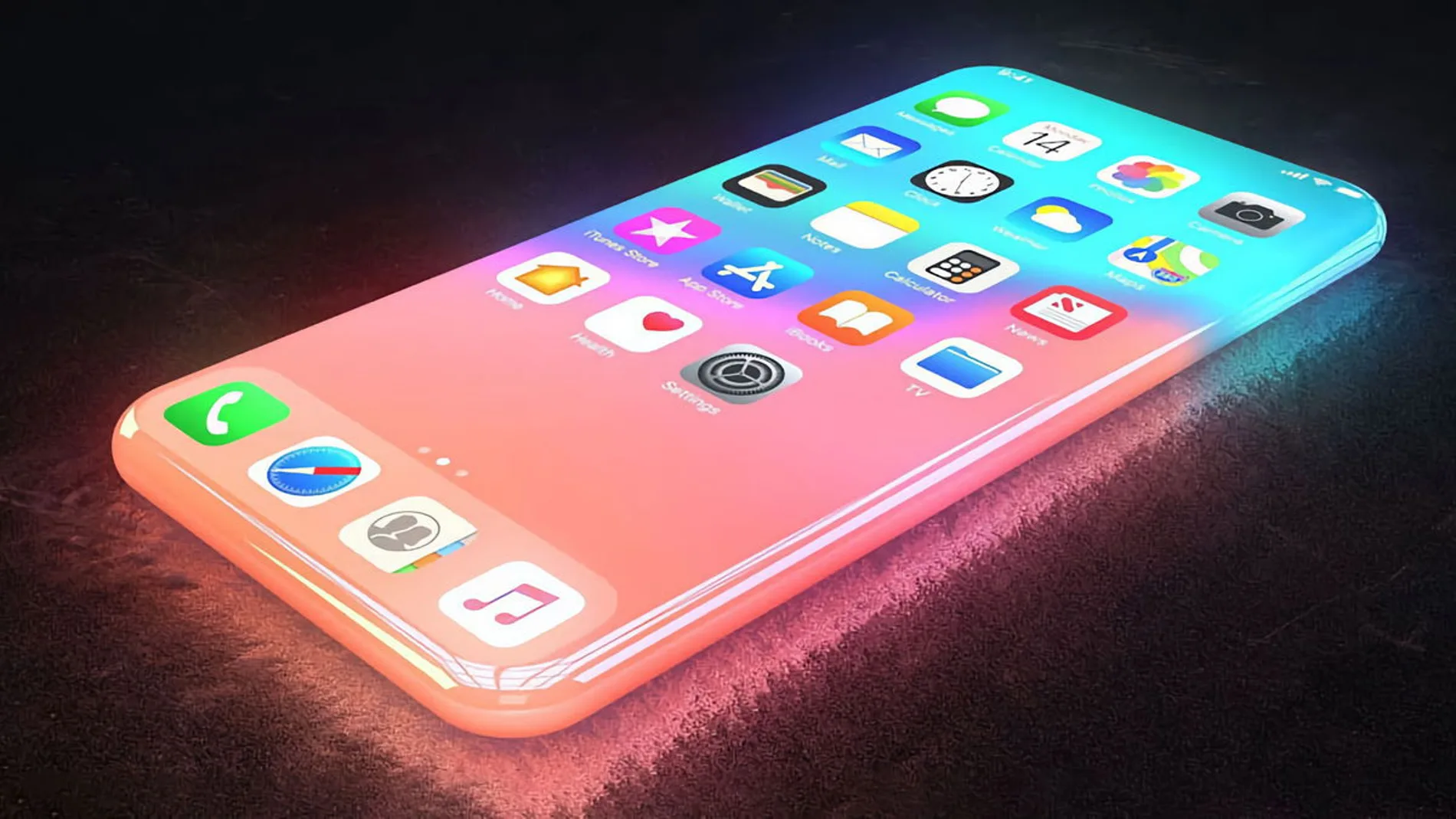 Concepto de un iPhone todo pantalla