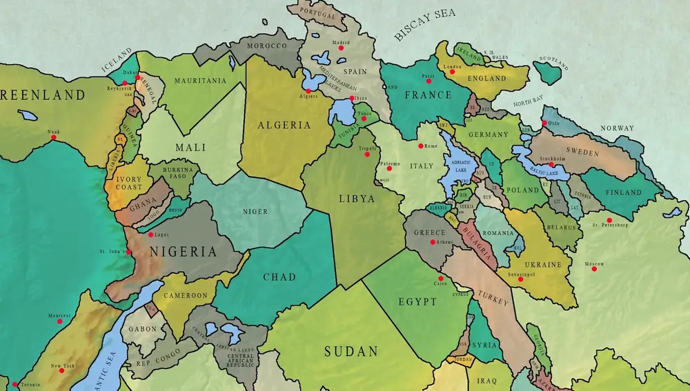 La ubicación de España en el nuevo supercontinente dentro de 250 millones de años