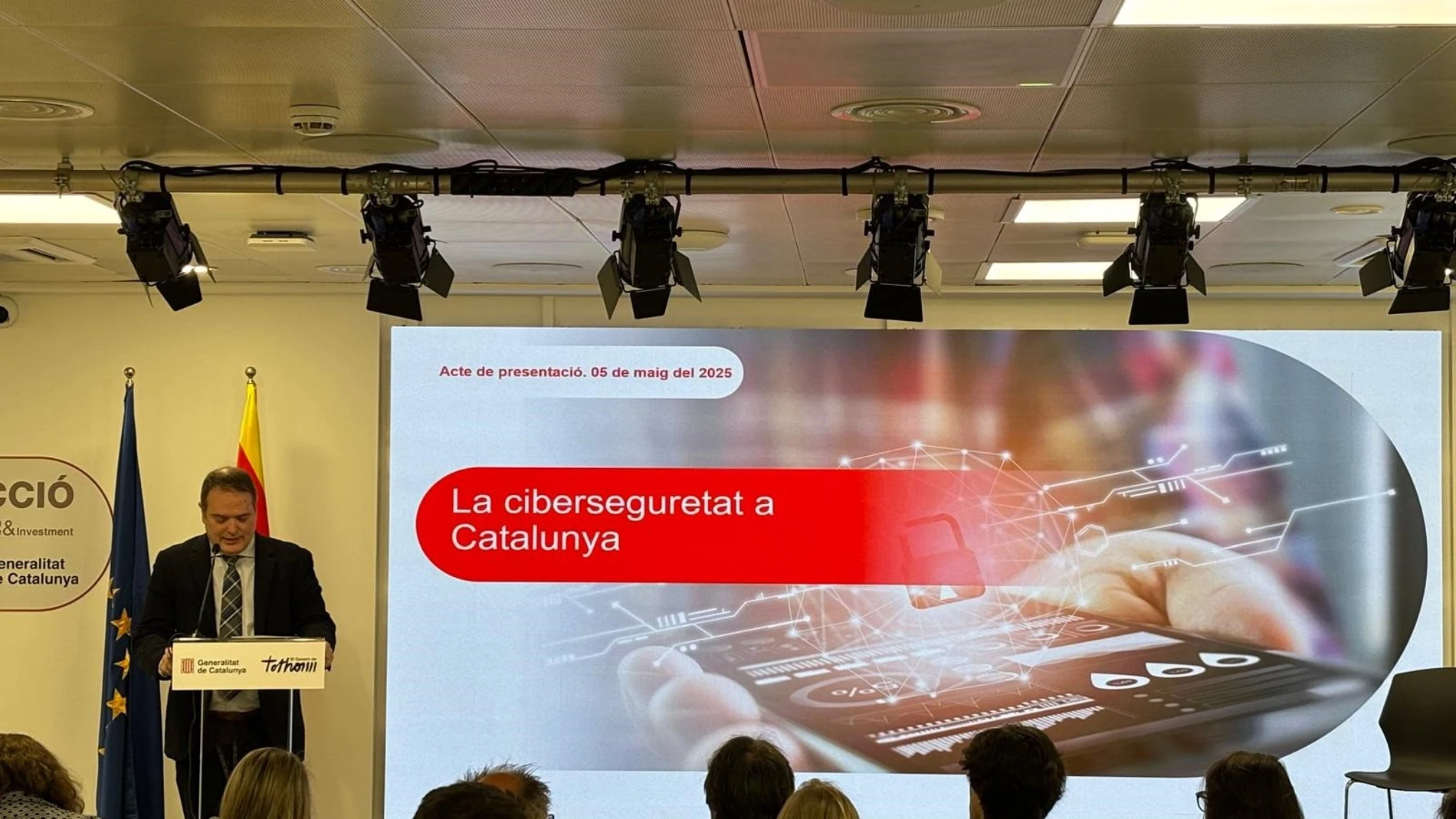 El director ejecutivo de Acció, Joan Romero, en la presentación del informe 'La ciberseguretat a Catalunya' 2024, elaborado junto a la Agència de Ciberseguretat de Catalunya EUROPA PRESS 05/05/2025