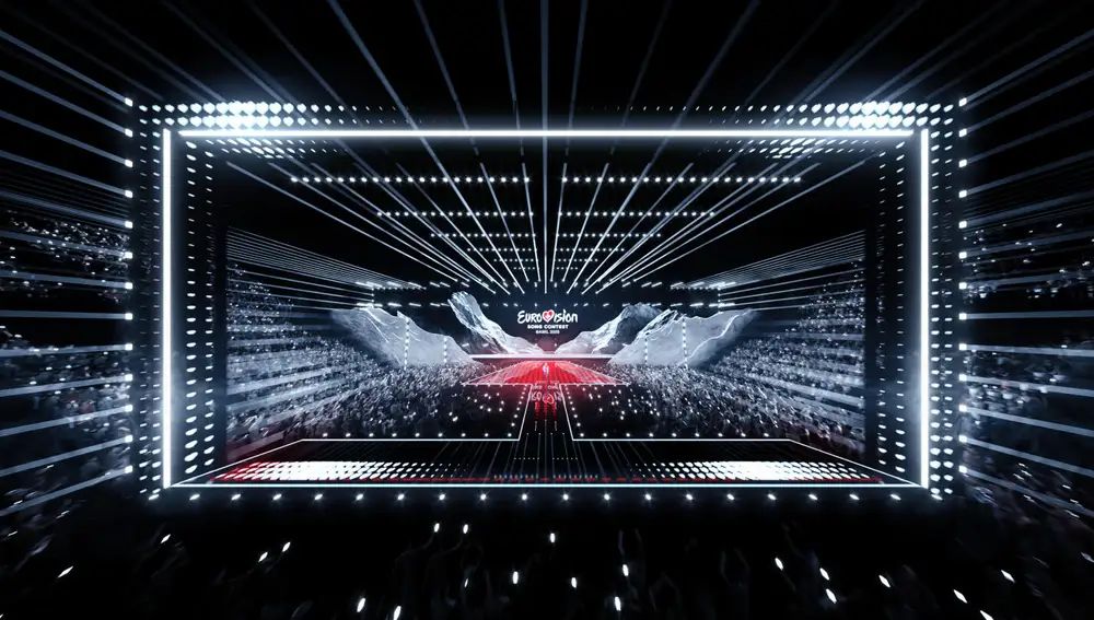 Escenario del St. Jakobshalle, sede de Eurovisión 2025