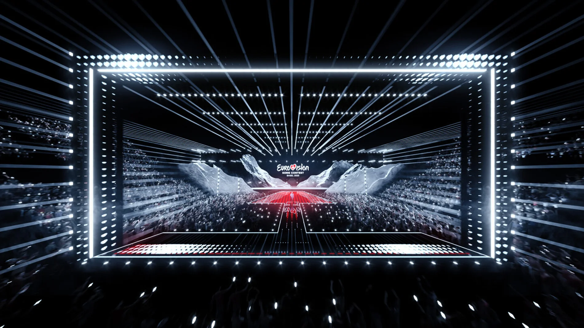 Escenario del St. Jakobshalle, sede de Eurovisión 2025