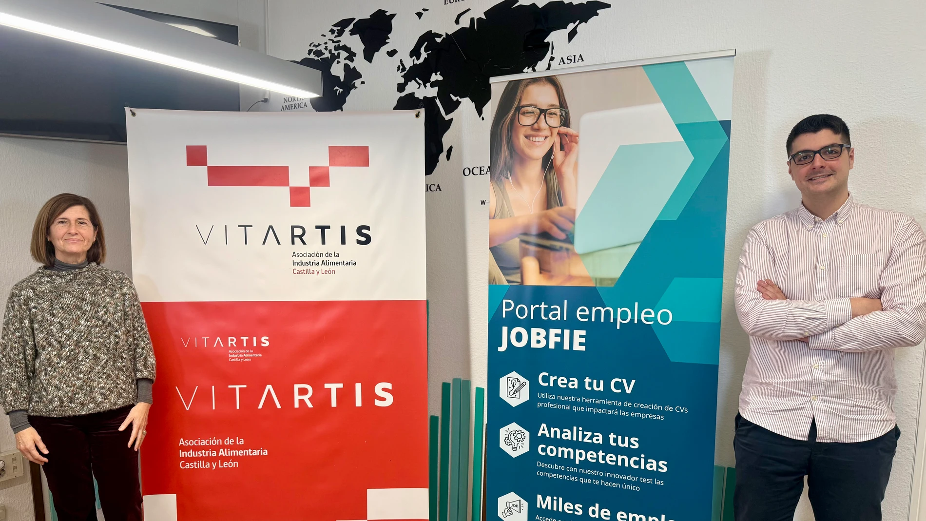 Cristina Ramírez, directora de Vitartis, y Alejandro Pedrosa, CEO de Jobfie