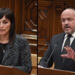 A la izquierda, la líder de Aliança Catalana, Sílvia Orriols. A la derecha, el presidente del PP en Cataluña, Alejandro Fernández