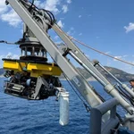 Uno de los vehículos submarinos remotamente tripulados desplegados en el ejercicio