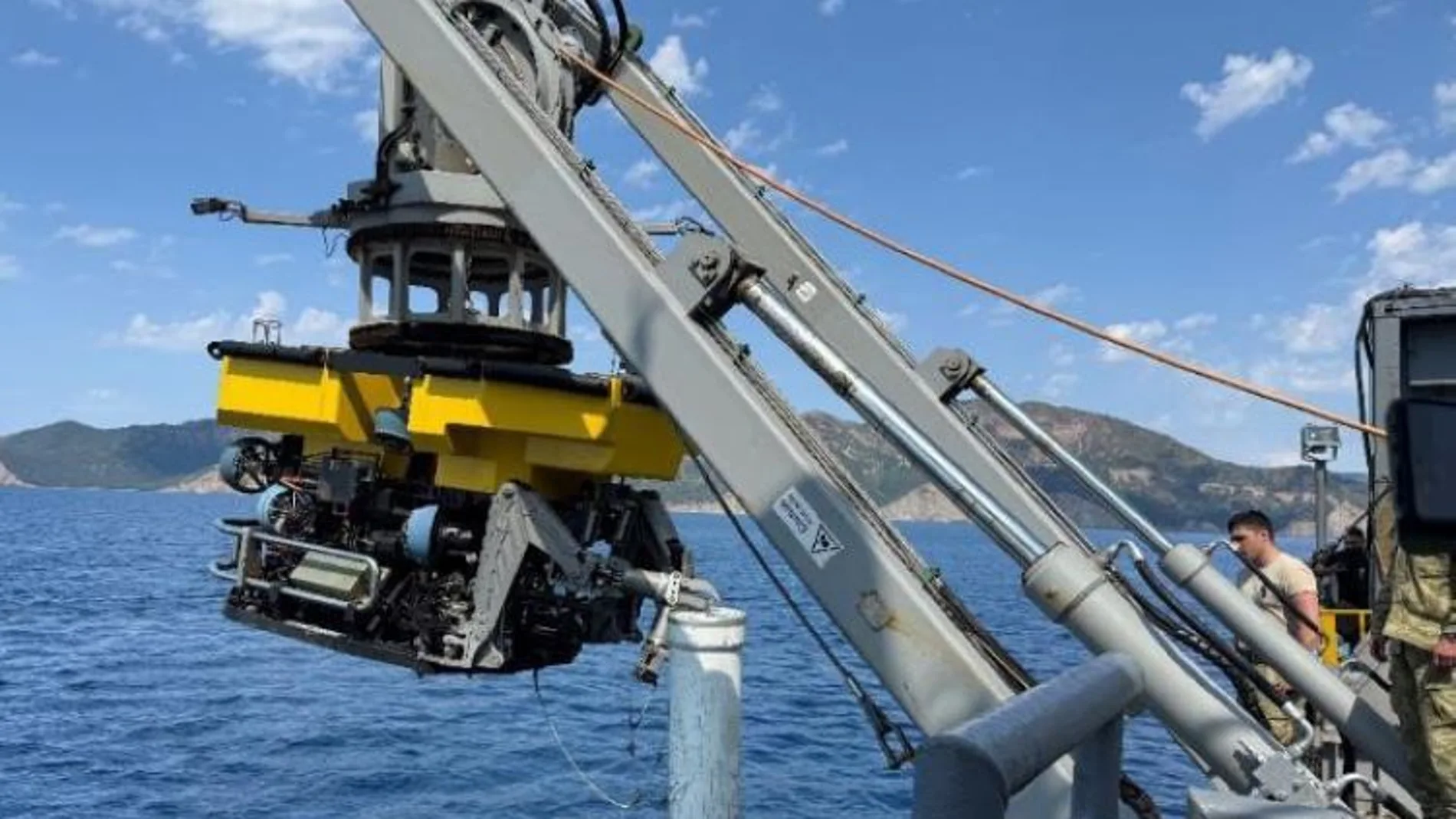 Uno de los vehículos submarinos remotamente tripulados desplegados en el ejercicio