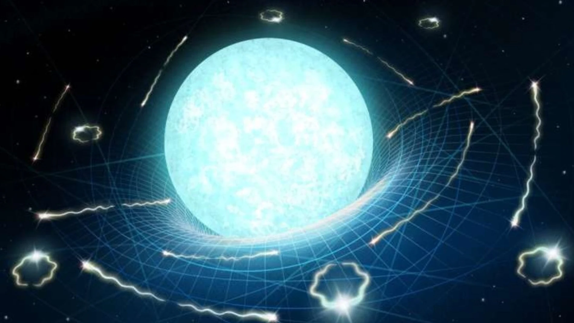 Impresión artística de una estrella de neutrones que se está "evaporando" lentamente a través de una radiación similar a la de Hawking