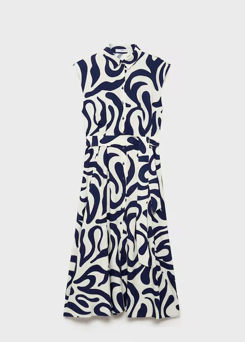 Vestido camisero estampado cinturón.