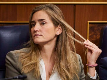 Sara Aagesen Mu&ntilde;oz, Vicepresidenta tercera del Gobierno y ministra para la Transici&oacute;n Ecol&oacute;gica y el Reto Demogr&aacute;fico, durante la sesi&oacute;n de control al gobierno en el Congreso de los Diputados