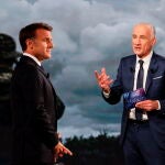 El presidente francés, Emmanuel Macron, durante su entrevista en la cadena TF!